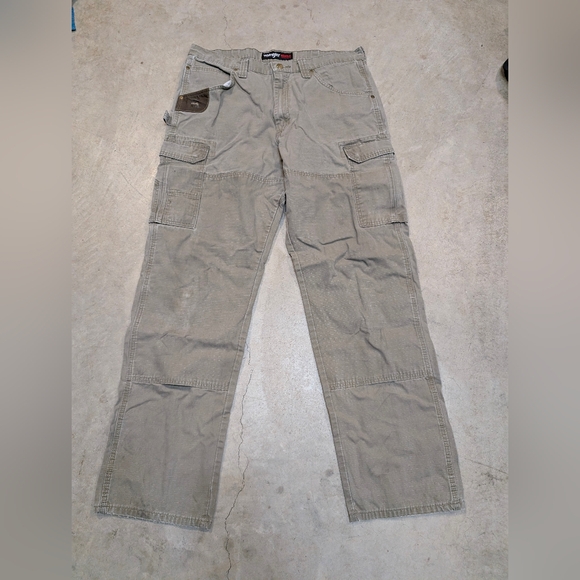 Wrangler Riggs Double Knee Workwear Men's 36x34 (35x33.5) Flaws Tan - Picture 1 of 9
